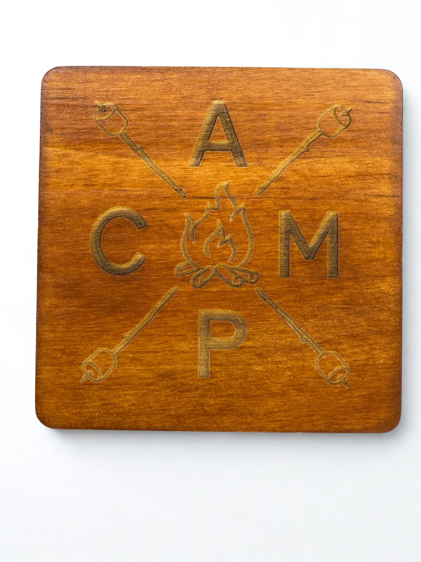 gunstock color camp fire coaster