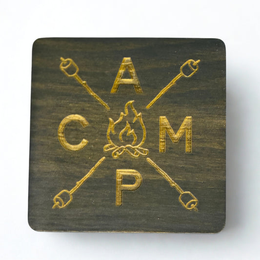 carbon grey campfire coaster