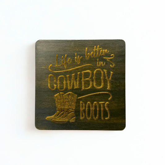 carbon grey image of better in boots coaster